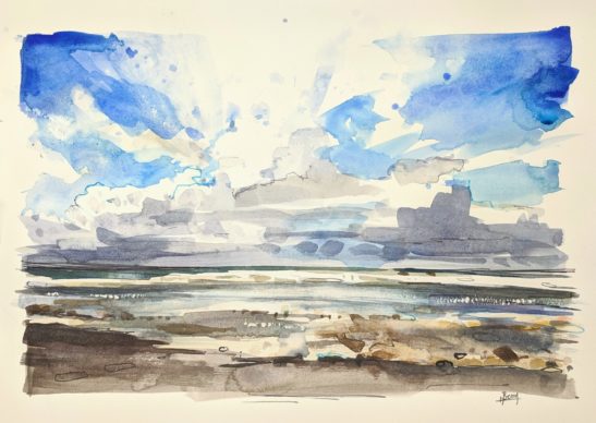 Saunton Sands 29 x 42cm watercolour