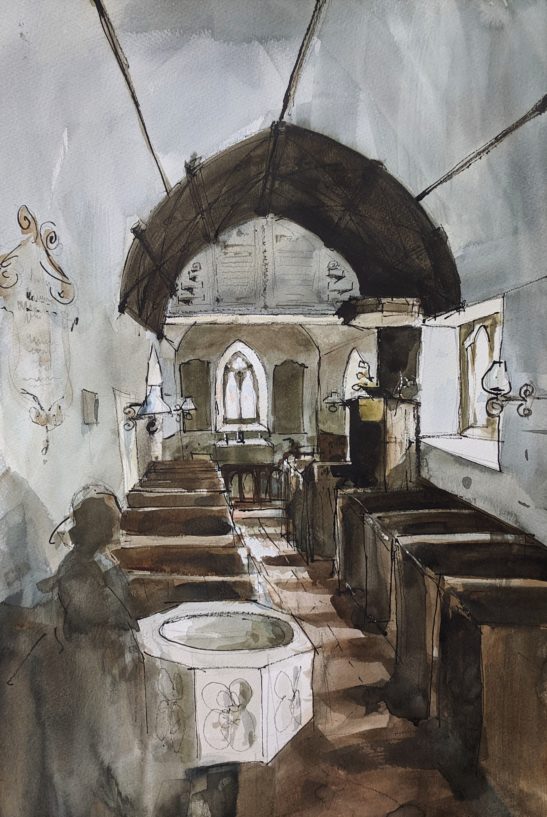 St. Peters Satterleigh 38.5 x 56 cm watercolour