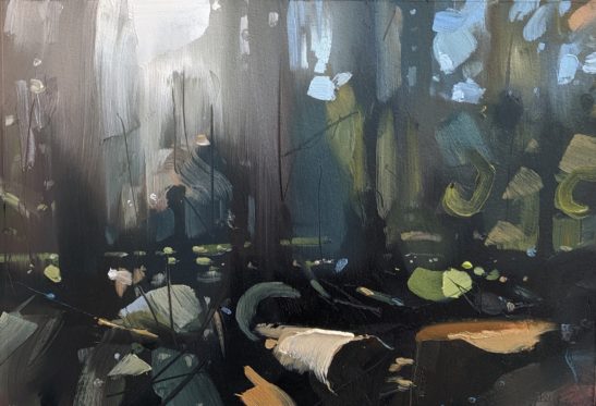 Groser Arbersee woods 29 x 20 cm oil on paper