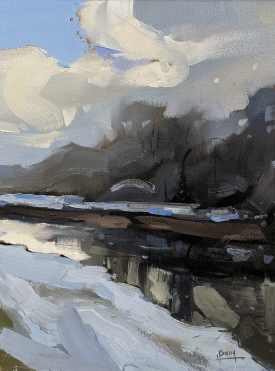 Icy River Taw (22 x 30 cm) oil on paper