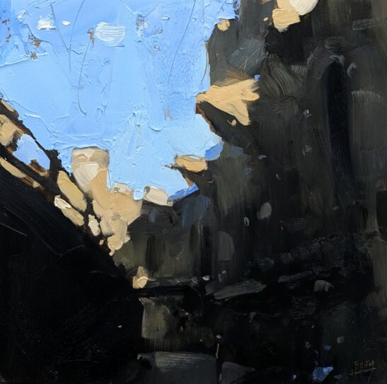 Conwy Castle (20 x 20 cm) oil on board