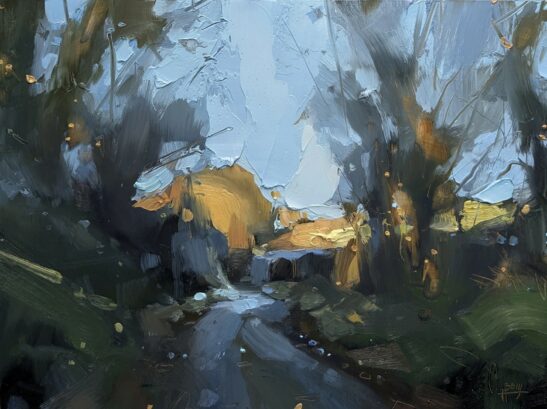 Frosty Venn Road (22 x30 cm) oil on board