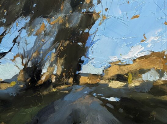 Longbarrow Corner (22 x 30 cm) oil on board