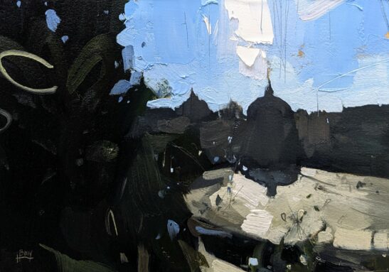 Piazza del Popolo, Rome (20 x 28 cm) oil on paper