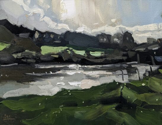 River Taw (28 x 20 cm) oil on paper