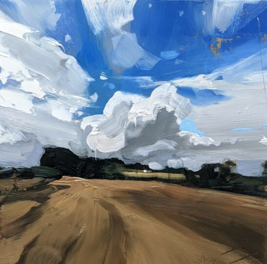 Stoke Rivers (20 x 20 cm) oil on board