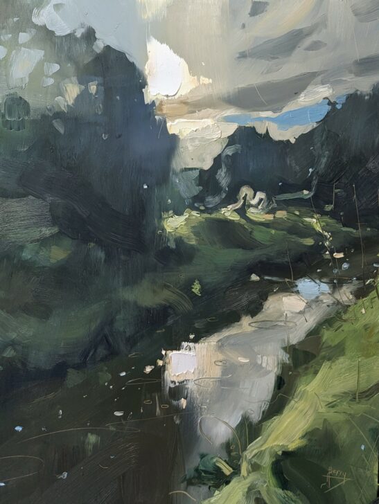 Venn Water, Morning (30 x 40 cm) oil on oard