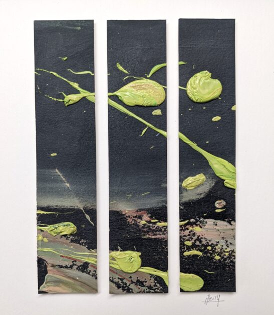 Abstract Landscape, Pink and Green (14.5 x 20 cm) oil on paper