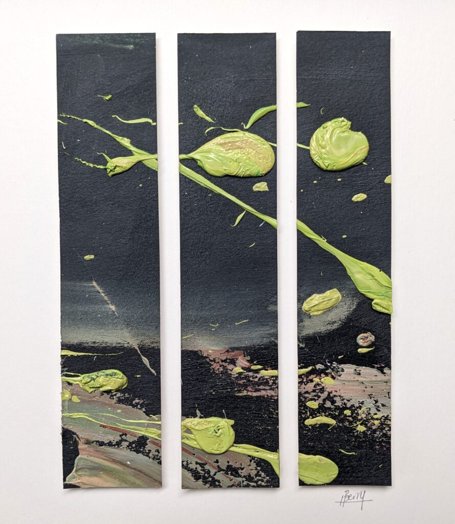 Abstract Landscape, Pink and Green (14.5 x 20 cm) oil on paper