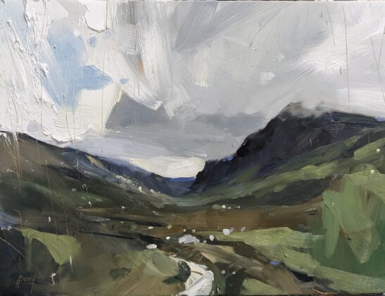 Ben Nevis North Face, (22 x 30 cm) oil on board