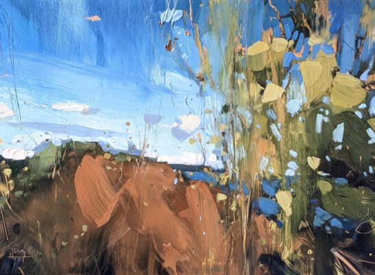 Coast Path at Portscatho (30 x 40 cm) oil on board