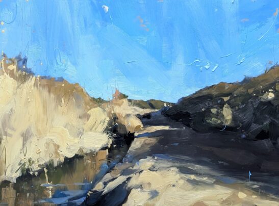 Moon over Croyde (46 x 61 cm) oil on board