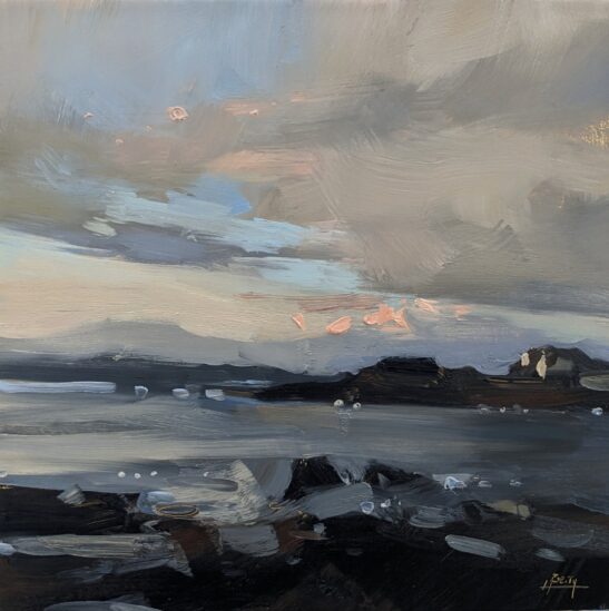 Porth Arlo (20 x 20 cm) oil on board