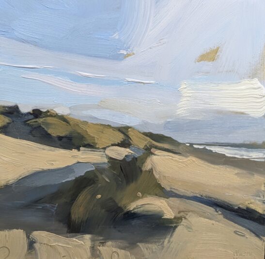 Saunton Sands (20 x 20 cm) oil on board