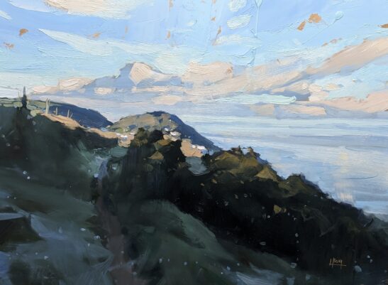 Lynton, New Year's Eve (46 x 61 cm) oil on board