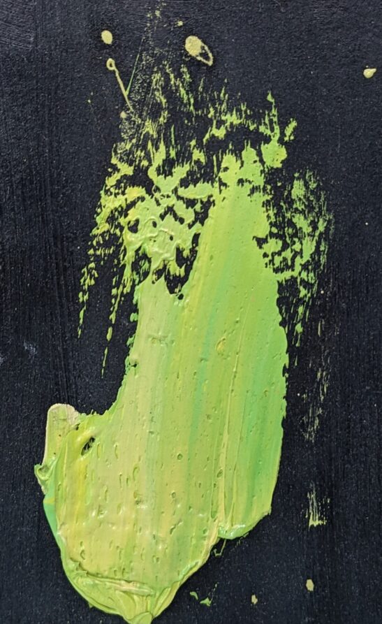 Running Downhill, Summer Evening (6 x 13cm) oil on paper