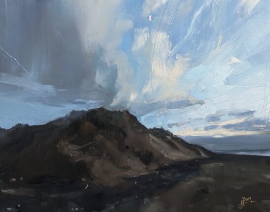 Saunton Sands and Moon (41 x 51 cm) oil on board