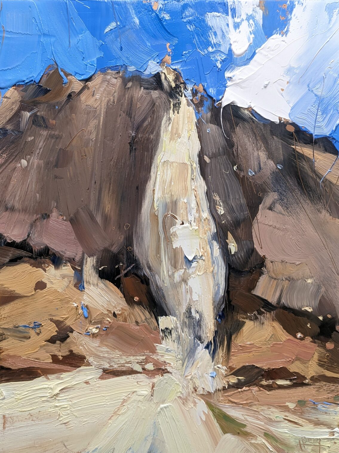 Vulva Rock, Caniçal (22 x 30cm) oil on board