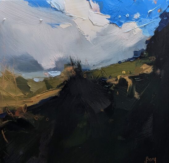 Worthygate Wood, Bucks Mills (20 x 20 cm) oil on board